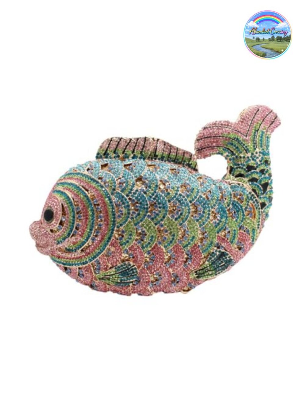 Luxury Rhinestone Fish Evening Clutch Bag Party Wedding Purse